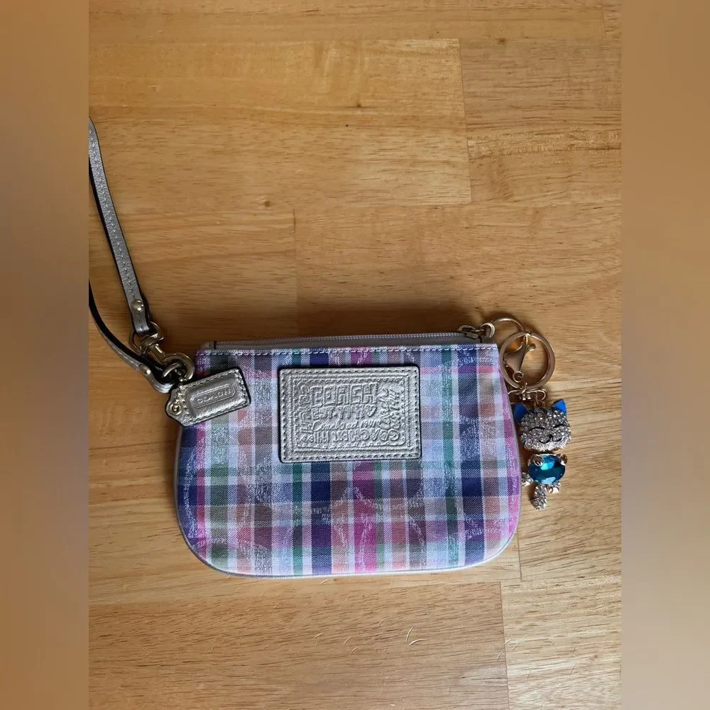 Coach Multicolor Plaid Wristlet